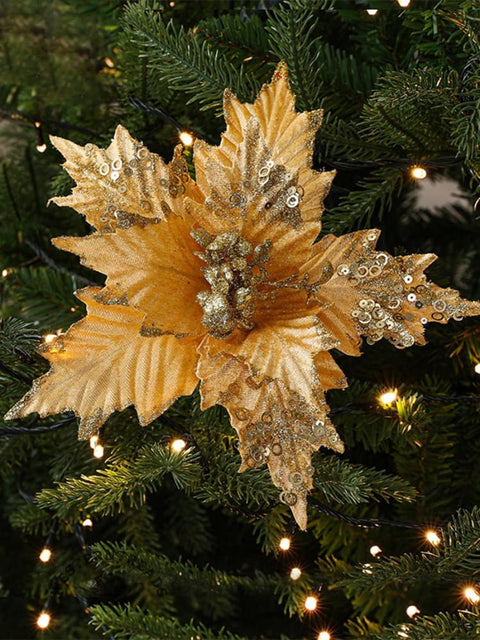 Sequined Velvet Christmas Flowers
