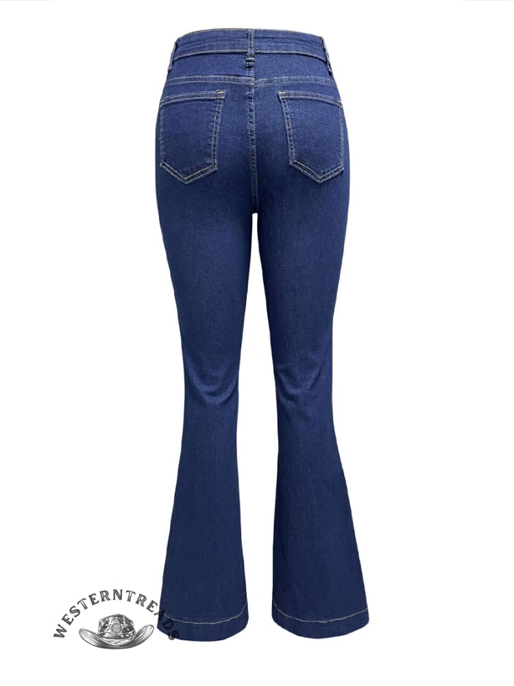 Women's High Waist Straight Jeans Pants