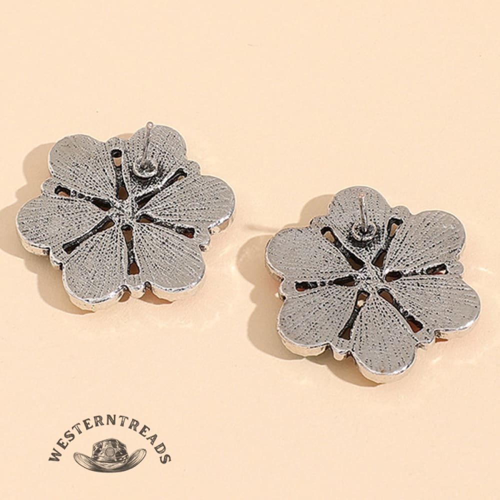 Colorful Flower Turquoise Stud Earrings