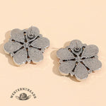 Colorful Flower Turquoise Stud Earrings