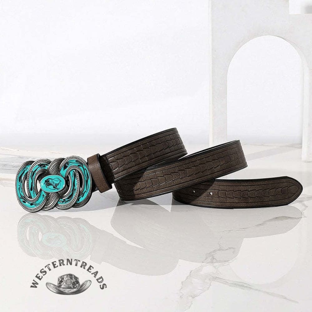 Vintage Engraved Turquoise Belt