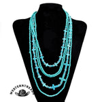 Very popular ✨Turquoise Flower Pendant Alloy Necklace