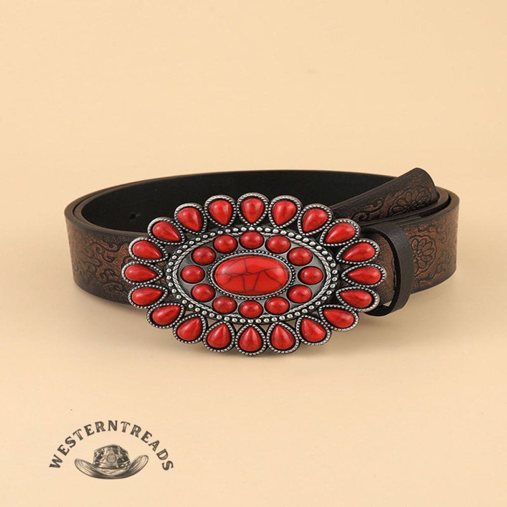 Ethnic Red Turquoise Belt