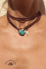 Boho Turquoise PU Leather Necklace