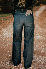Retro Washed Wide Leg High Rise Jeans