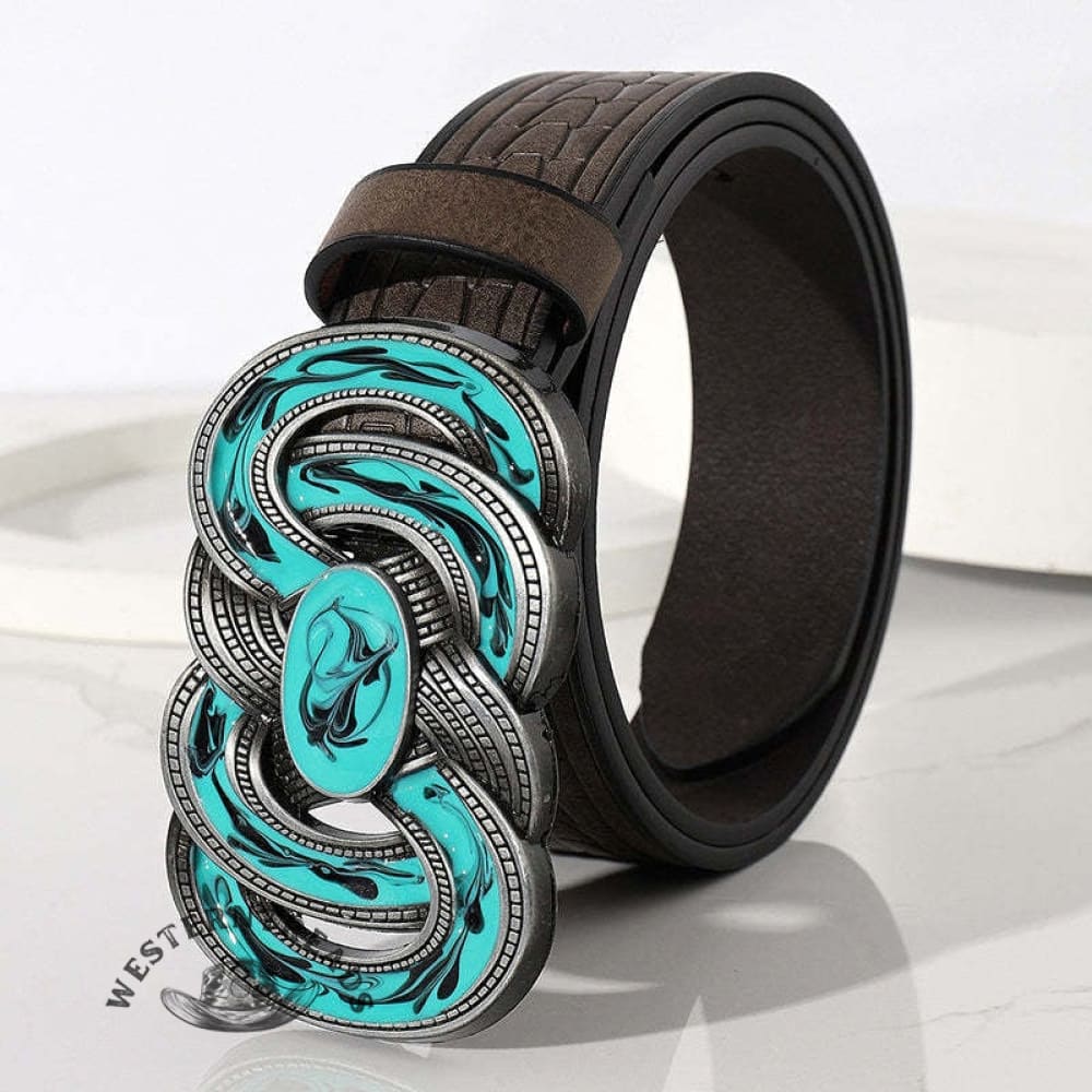 Vintage Engraved Turquoise Belt