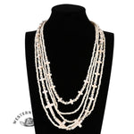 Vintage Turquoise Rice Beaded Multi-layer Cross Necklace