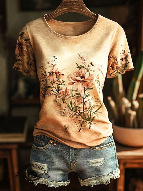 Women's Floral Print Casual Top