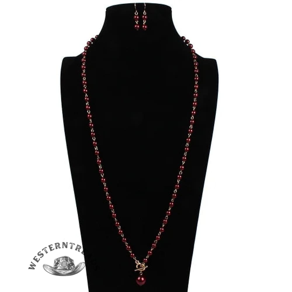 Elegant Pearl Necklace Earring Set