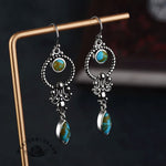[High-quality texture]Inlaid Turquoise Drop Earrings