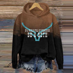 Retro Western Tv Inspired Lettering Casual Hoodie