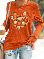 Women's Love Fall Y'All Casual Vintage V Neck Long Sleeve Tops