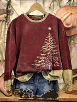Vintage Christmas Print CasualSweatshirt