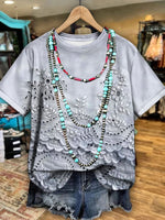 Vintage Floral Print Casual T-shirt