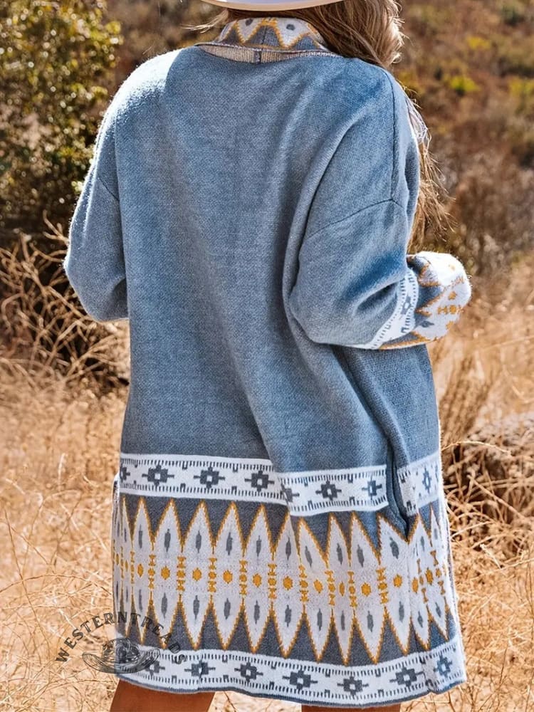 Women's Aztec Print Knit Cardigan