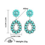 [High-quality texture]Turquoise Floral Earrings
