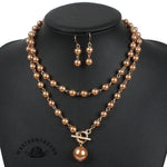 Elegant Pearl Necklace Earring Set