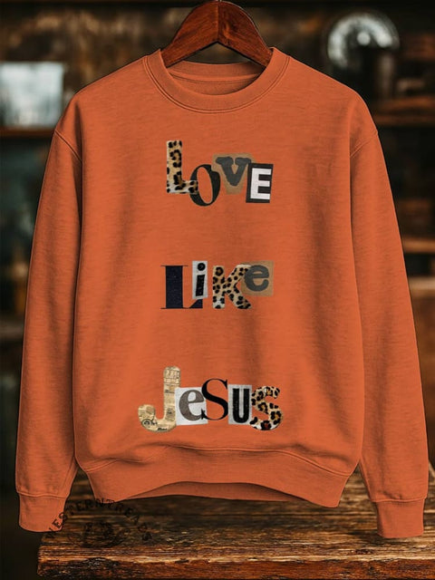 Jesus Print Casual Cotton Sweatshirt