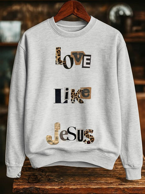Jesus Print Casual Cotton Sweatshirt