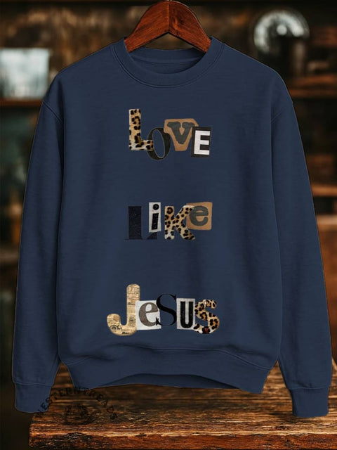 Jesus Print Casual Cotton Sweatshirt