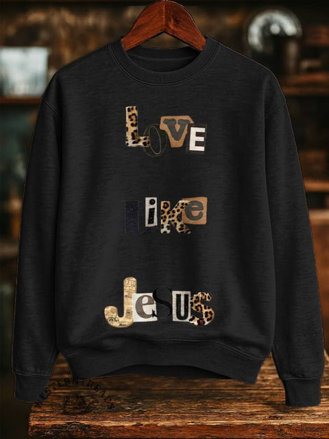 Jesus Print Casual Cotton Sweatshirt