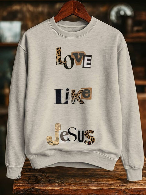 Jesus Print Casual Cotton Sweatshirt