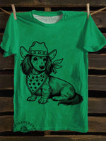 West Cowboy Dog Print T-shirt