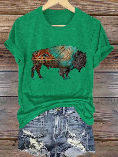 Highland Cow Bull Print T-shirt