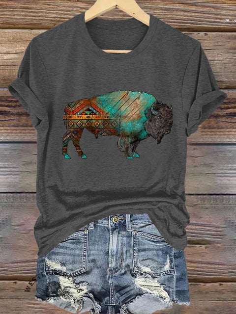 Highland Cow Bull Print T-shirt