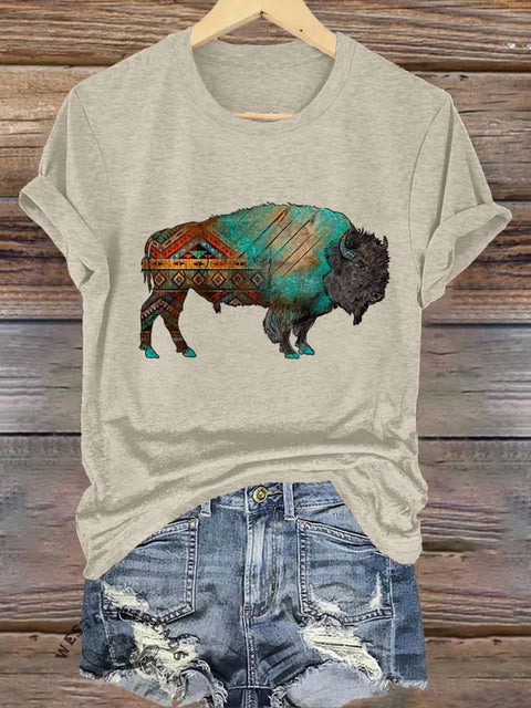 Highland Cow Bull Print T-shirt