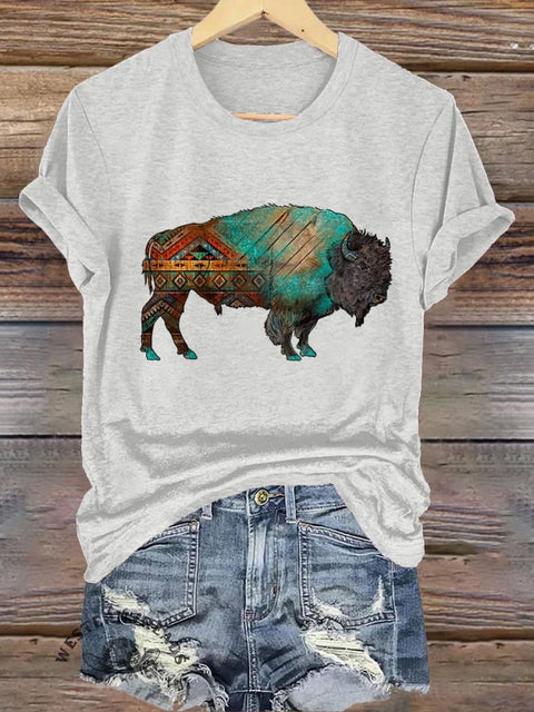 Highland Cow Bull Print T-shirt