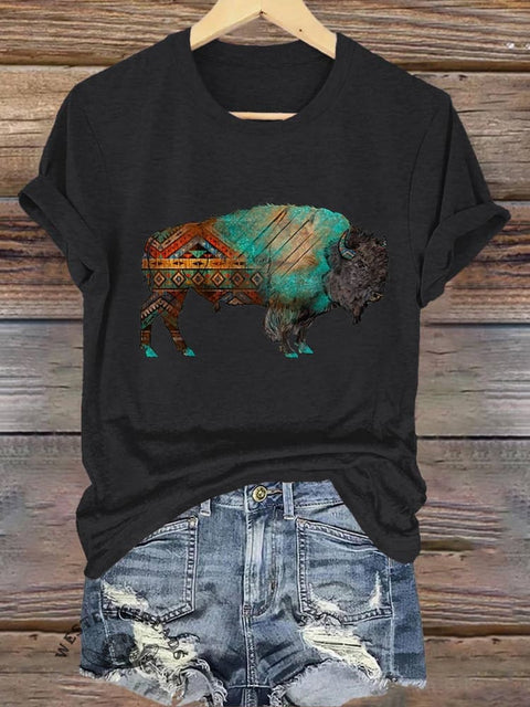 Highland Cow Bull Print T-shirt