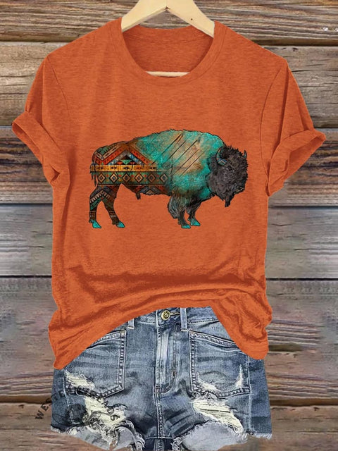 Highland Cow Bull Print T-shirt