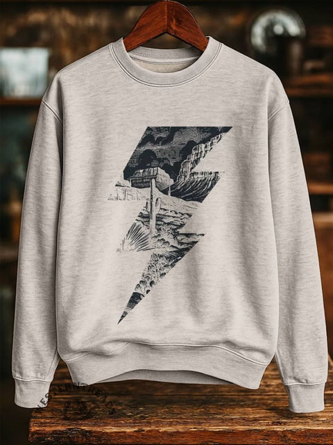 Western Desert Print Casual Cotton Sweatshirt