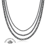 Very popular ✨Navajo Imitation Pearl Premium Brushed Shiny Black Necklace 3 piece Set