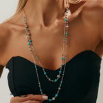 Blue Beaded Long Necklace