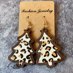 Western Christmas Wooden Earrings