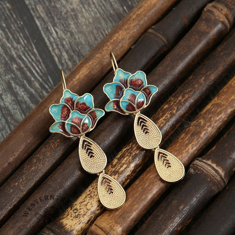 Teardrop Flower Earrings