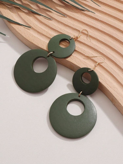Exaggerated wooden earrings