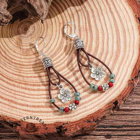 Boho Flower Beaded Earrings