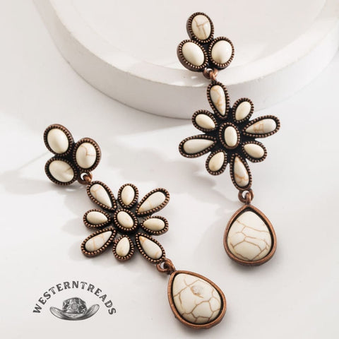 [High-quality texture]Bohemian Vintage Geometric Multicolor Turquoise Earrings