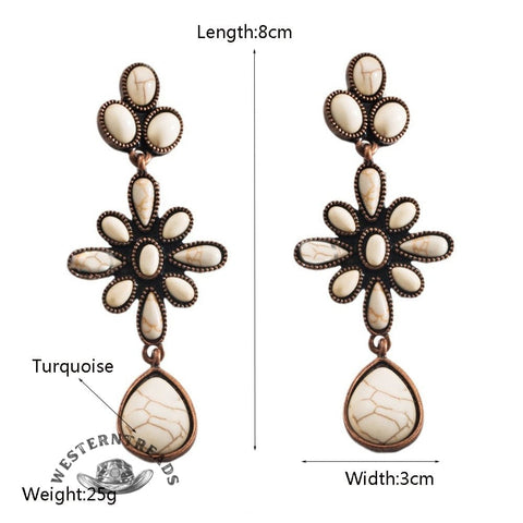 [High-quality texture]Bohemian Vintage Geometric Multicolor Turquoise Earrings
