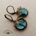 Spherical Dragonfly Earrings in Antique Gold