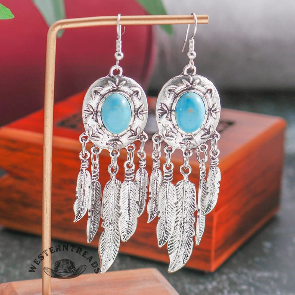 Bohemian Turquoise Tassel Earrings
