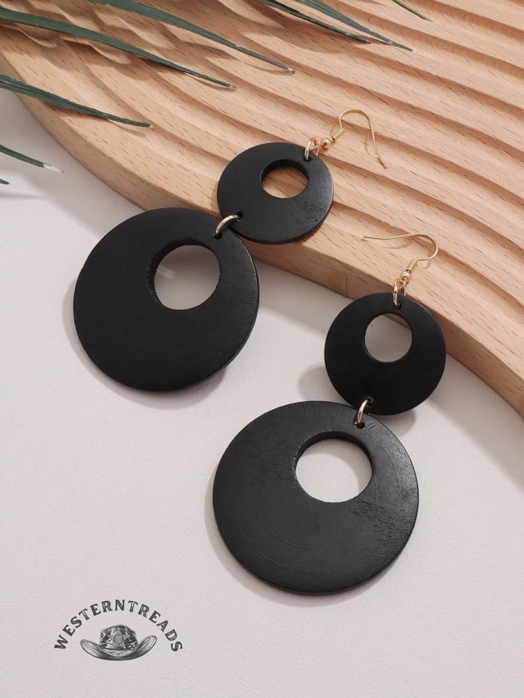 Exaggerated wooden earrings
