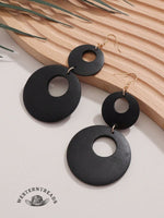 Exaggerated wooden earrings