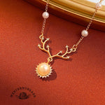 Christmas Reindeer Pearl Necklace