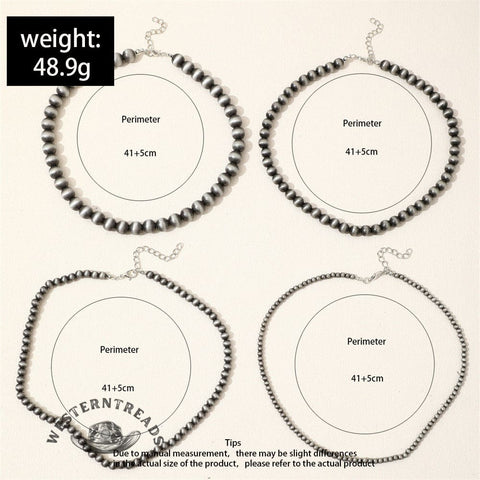 Navajo Pearl Cowgirl Necklace 4 piece Set