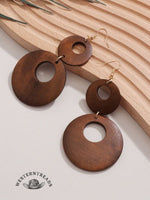 Exaggerated wooden earrings