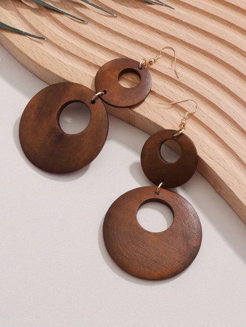 Exaggerated wooden earrings